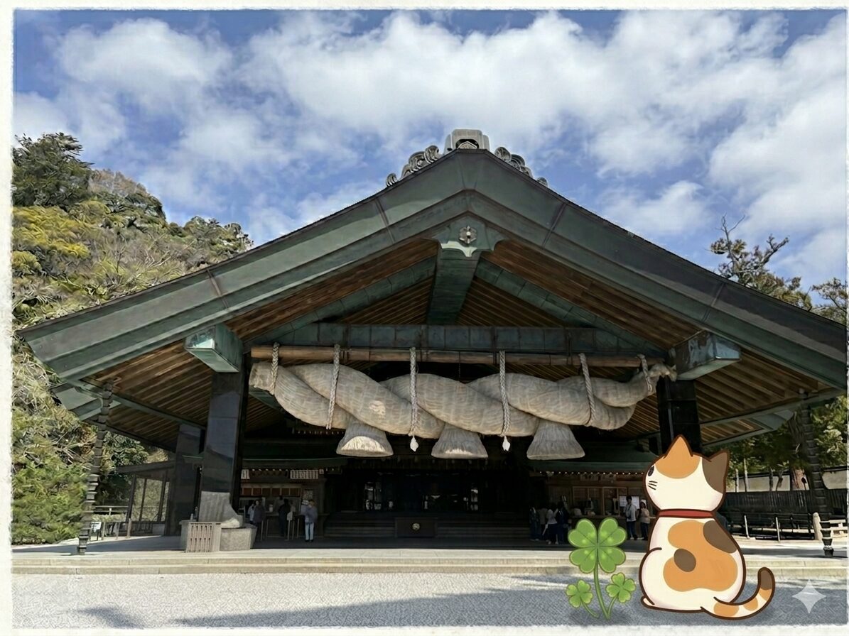 大しめ縄の前のこまち